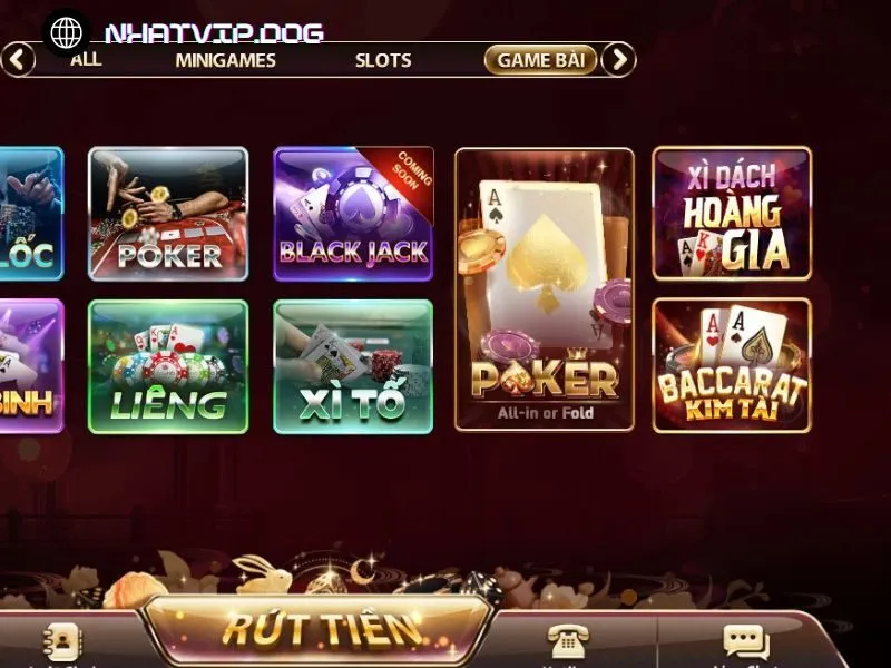 Chọn Poker trong sảnh chính game bài Nhatvip