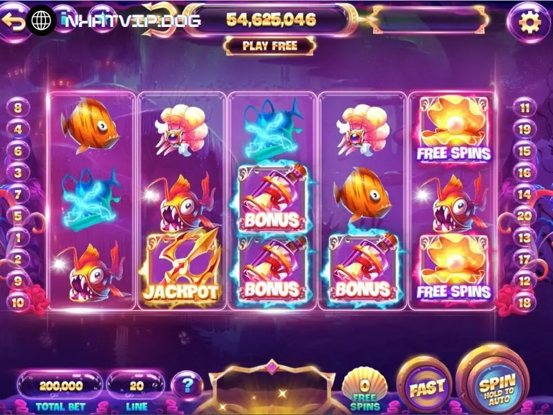 Đa dạng các biểu tượng trúng thưởng Thủy Cung