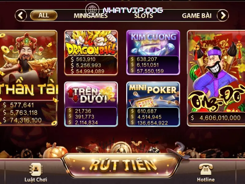 Dragon Ball Nhatvip quay cuộn nhanh trúng thưởng lớn