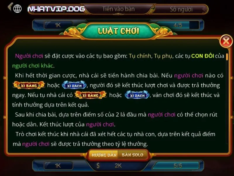 Giải thích luật chơi xì dách dễ hiểu