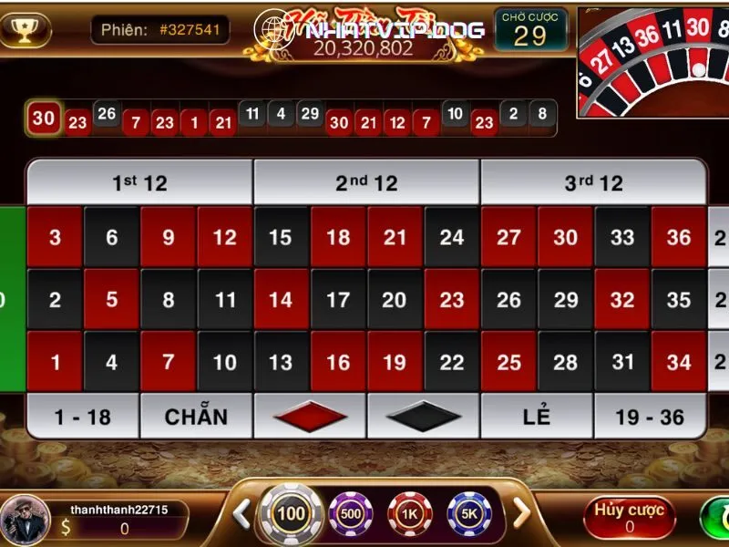 Giao diện bàn chơi Roulette 3D