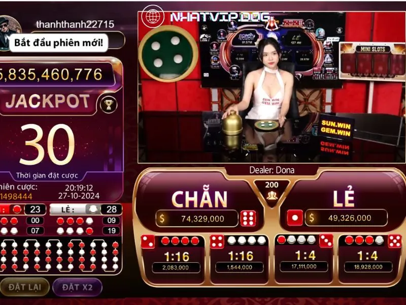 Giao diện bàn chơi Xóc đĩa Livestream