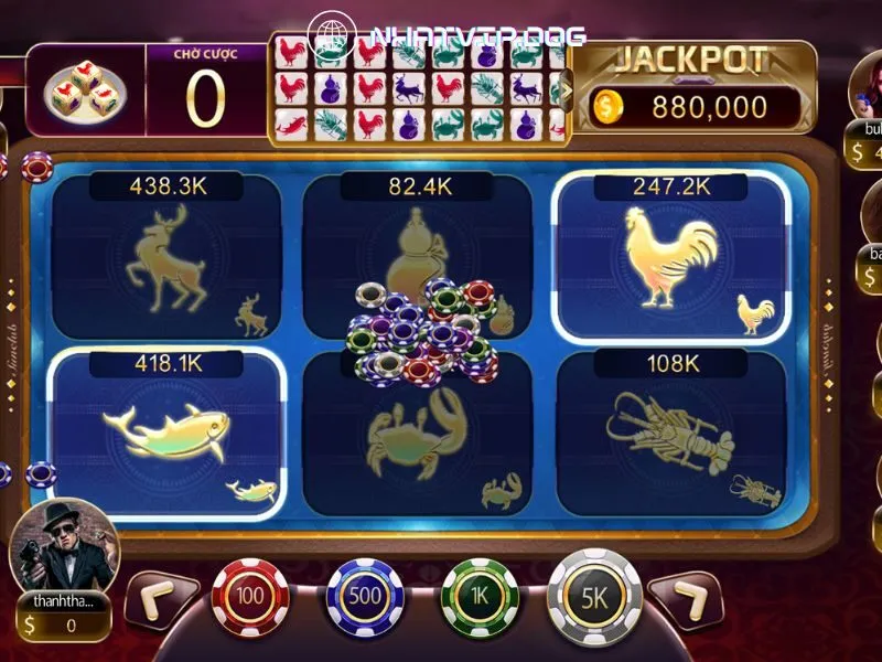 Hình ảnh giao diện bàn chơi bầu cua Nhatvip