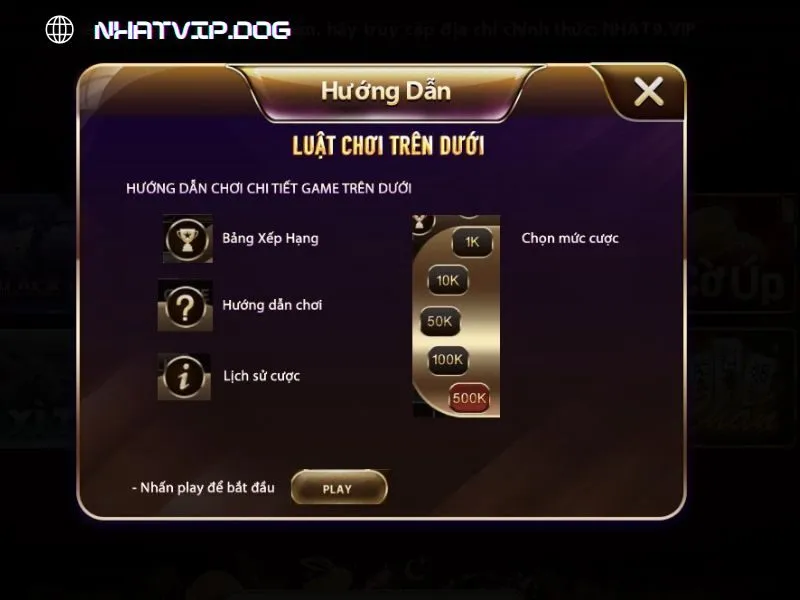 Hướng dẫn chơi trên dưới