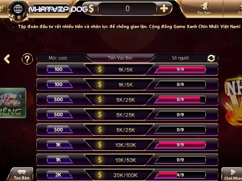 Vào bàn áp dụng chiến thuật liêng hay ngay