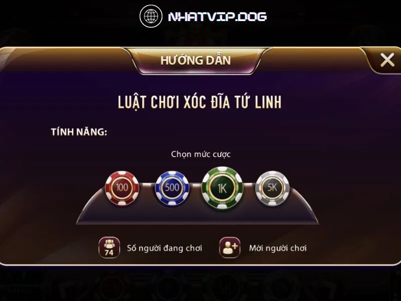 Quy định luật chơi xóc đĩa Tứ linh